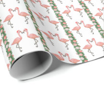 Papel de regalo de flamencos y conchas de Santa