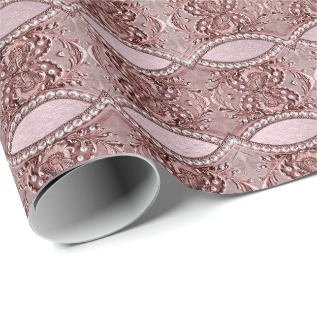 Papel de Regalo de Flor Rosa (Esquina del rollo)