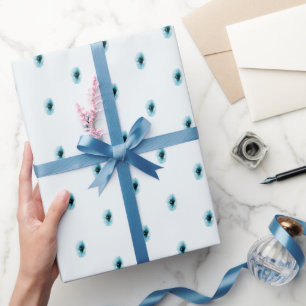 Papel de Regalo de Flor Turquesa Mínimo