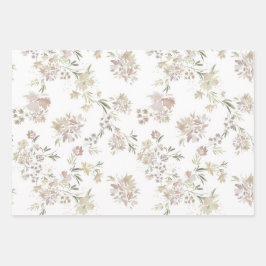 Papel de regalo de flores acuarela pastel de 3