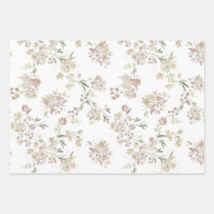 Papel de regalo de flores acuarela pastel de 3