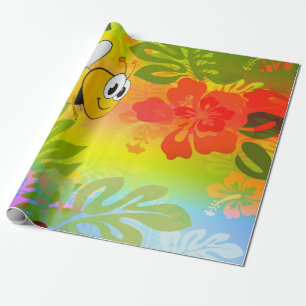 Papel de regalo de flores de abeja de burbujas