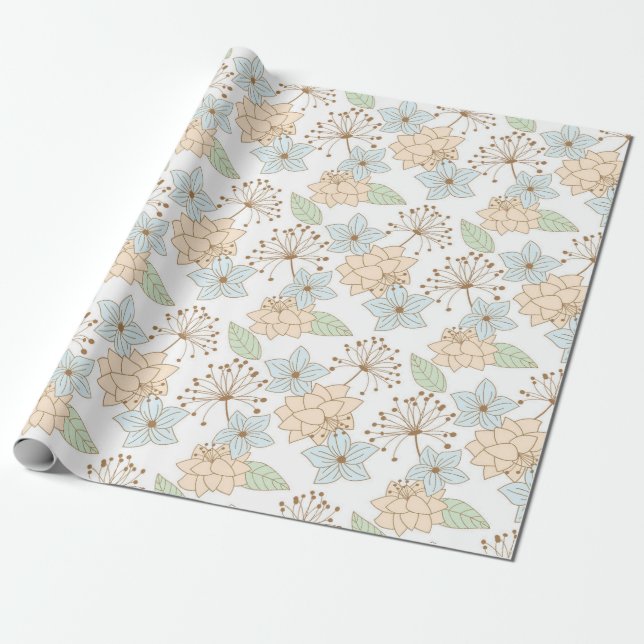 papel de regalo de flores de primavera (Desenrollado)