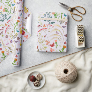 Papel de regalo de flores silvestres de primavera