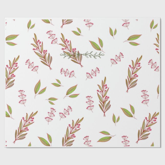 Papel de regalo de flores silvestres diseñado (Superficie plana)
