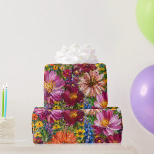 Papel de Regalo de Flores Silvestres Pintadas a Ma