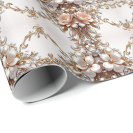 Papel de Regalo de Flores Suaves Rosadas y Blancas