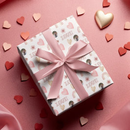 Papel de regalo de foto arcoíris boho amor