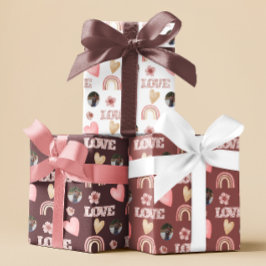 Papel de regalo de foto arcoíris boho amor