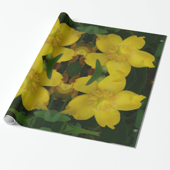 Papel de regalo de foto de flor amarilla (Desenrollado)