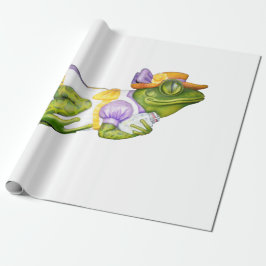 Papel de regalo de foto de rana animal de carrusel