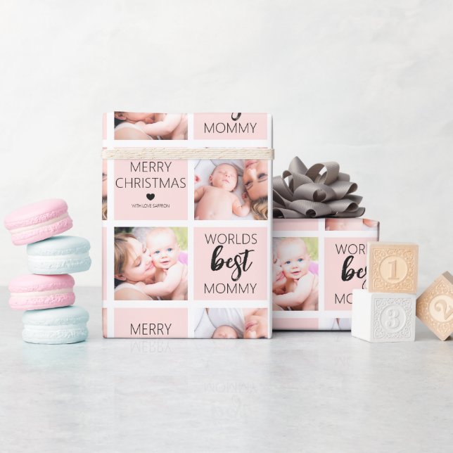 Papel de Regalo de Foto La Mejor Mamá del Mundo 2 (Baby Shower)