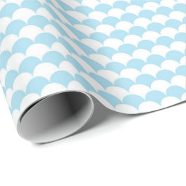Papel de regalo de franja de concha azul pastel pa