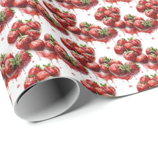 Papel de regalo de fresa (Esquina del rollo)