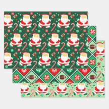 Papel de regalo de fútbol de Navidad en hojas