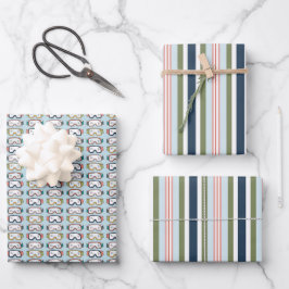 Papel de regalo de gafas y rayas para esquí y snow