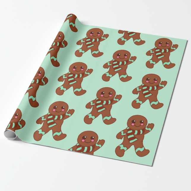 Papel de regalo de galletas de jengibre que ondean (Desenrollado)