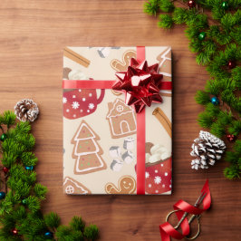 Papel de regalo de galletas de jengibre y chocolat