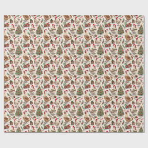 Papel de Regalo de Gallinas de Navidad