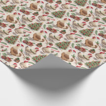 Papel de Regalo de Gallinas de Navidad