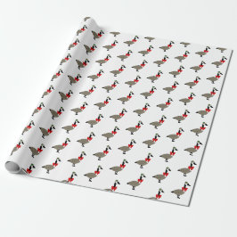Papel de regalo de gansos canadienses de Navidad