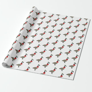 Papel de regalo de gansos canadienses de Navidad
