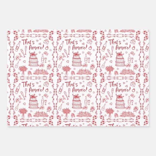 Papel de regalo de garabatos de boda (Anverso)