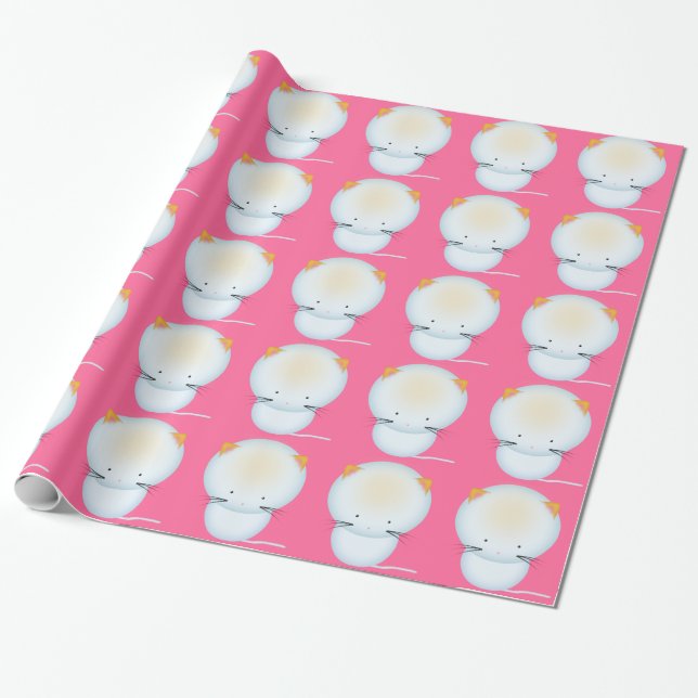 Papel de regalo de gatitos blancos (Desenrollado)