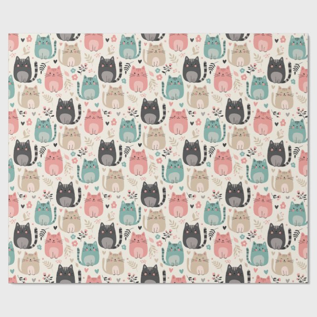 Papel de regalo de gato (Superficie plana)
