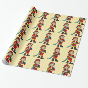 Papel de regalo de gato bombero