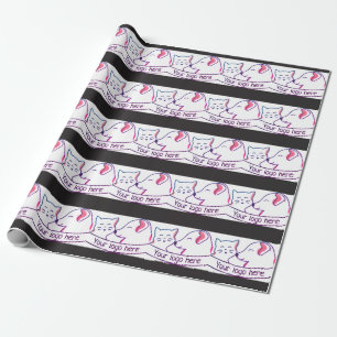 Papel de regalo de gato estético japonés Kawaii li