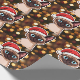 Papel de regalo de gato siamés
