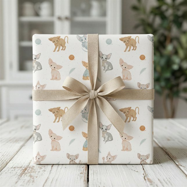 Papel de regalo de gato Sphinx lindo para regalos  (Subido por el creador)