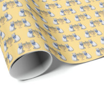 Papel de regalo de gatos y menorás