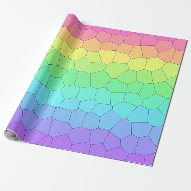 Papel de regalo de Geométricos de Arcoíris (Desenrollado)