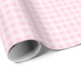 Papel de regalo de gingham rosa suave