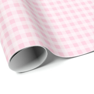 Papel de regalo de gingham rosa suave