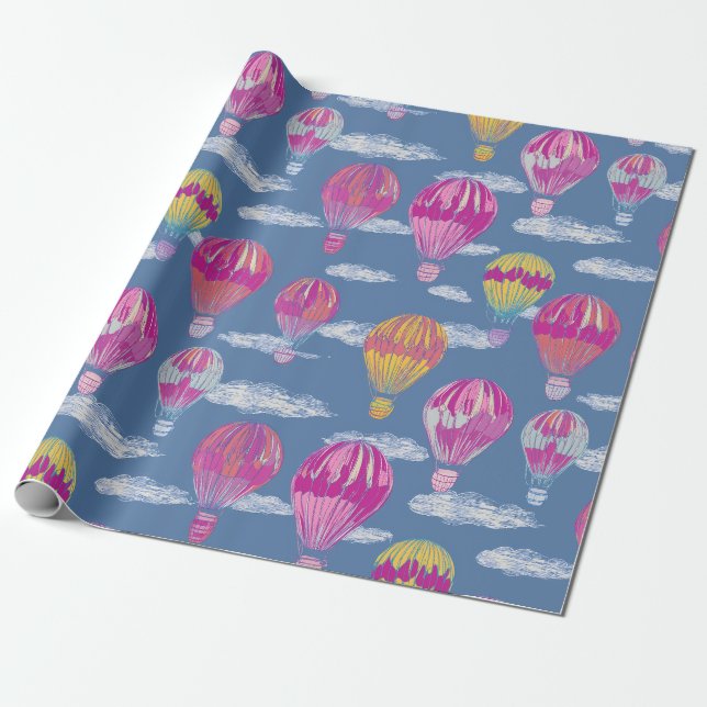 Papel de regalo de globo aerostático (Desenrollado)