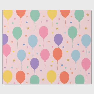 Papel de regalo de globos de cumpleaños