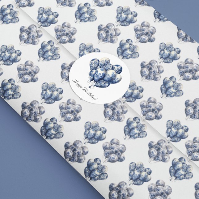 Papel de regalo de globos Delft Blue (Subido por el creador)