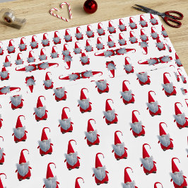 Papel de regalo de gnomo de Navidad adorable