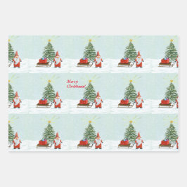 Papel de Regalo de Gnomo de Navidad Mágico Set