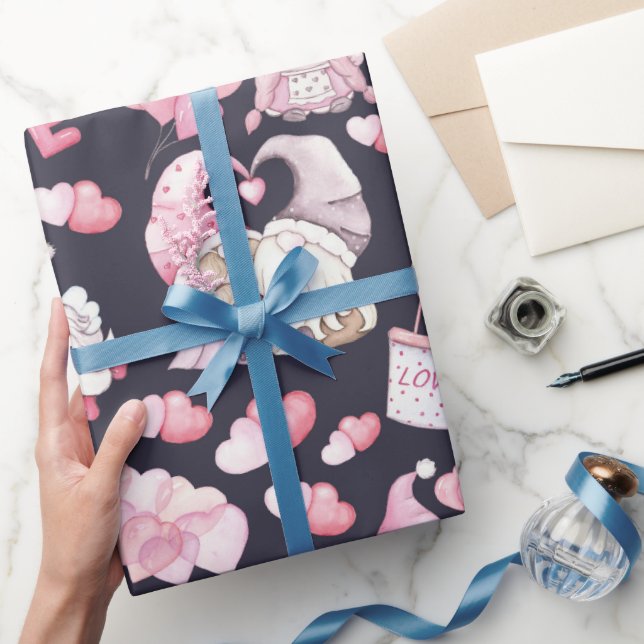 Papel de regalo de gnomos del día de San Valentín  (Regalar)