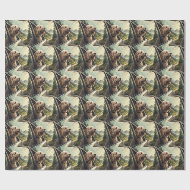 Papel de regalo de Goldendoodle (Superficie plana)