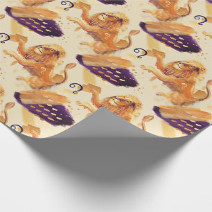Papel de regalo de GoldenOrange Acuarela del león