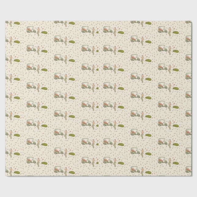 Papel de regalo de golf dibujado a mano (Costura)