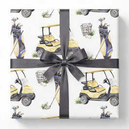 Papel de regalo de golf, papel de regalo de carrit