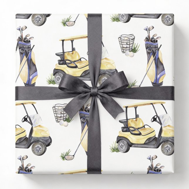 Papel de regalo de golf, papel de regalo de carrit (Subido por el creador)