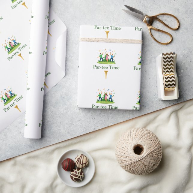Papel de Regalo de Golf Par-tee Time | Regalo Dive (Artesanía)
