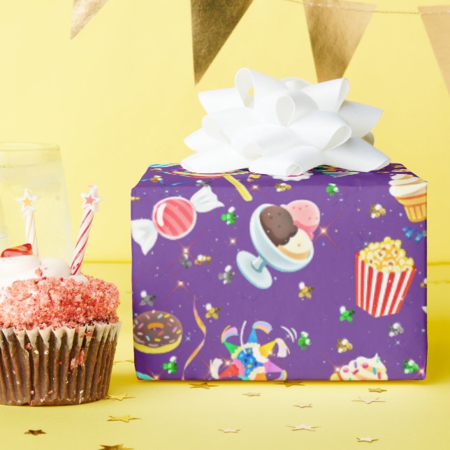 Papel de regalo de golosinas con emojis (Fiesta de cumpleaños )